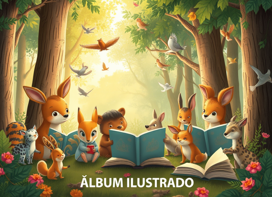 Imagen generada con IA animales leyendo libros